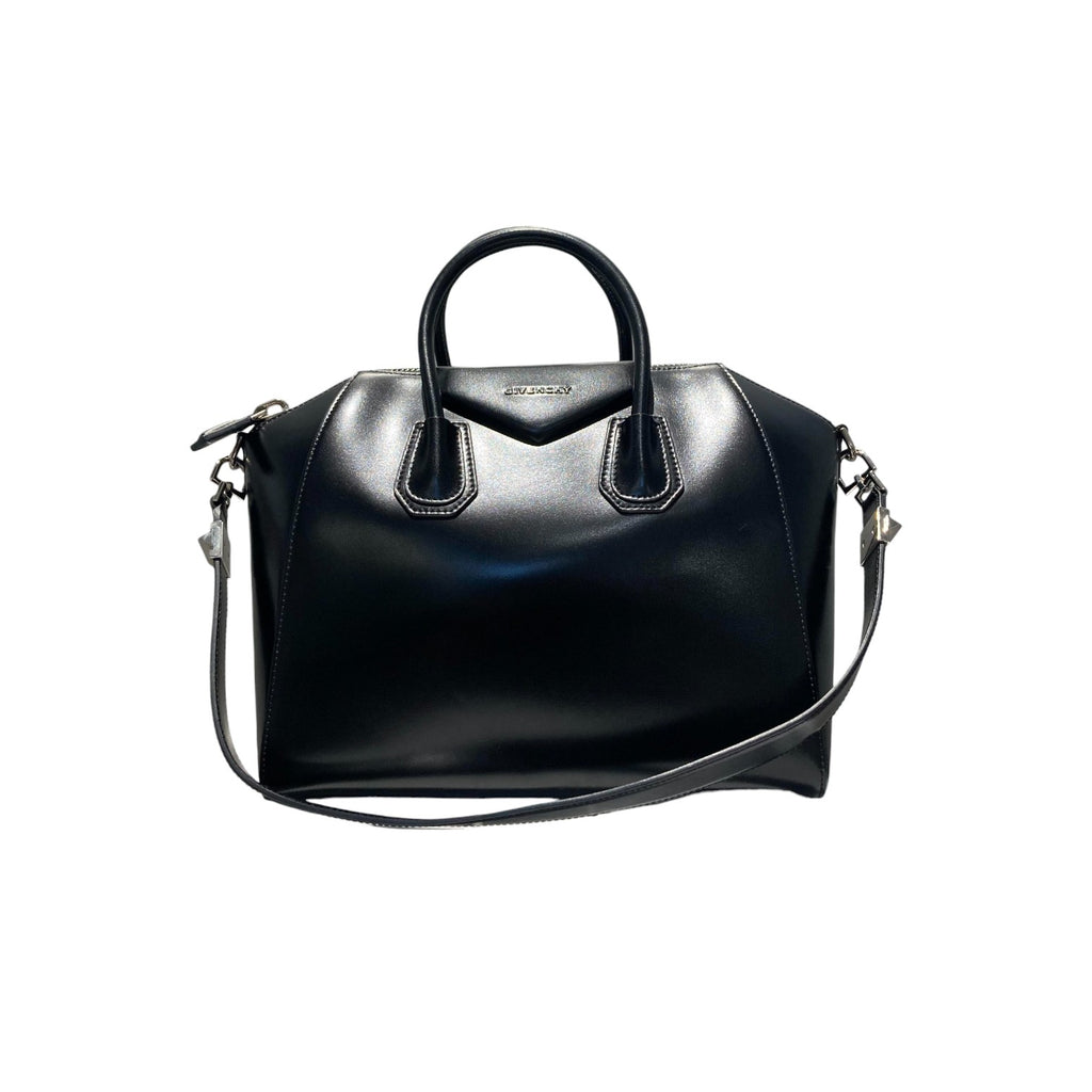 Antigona Medium Shiny Calfskin Black SHW