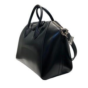 Antigona Medium Shiny Calfskin Black SHW