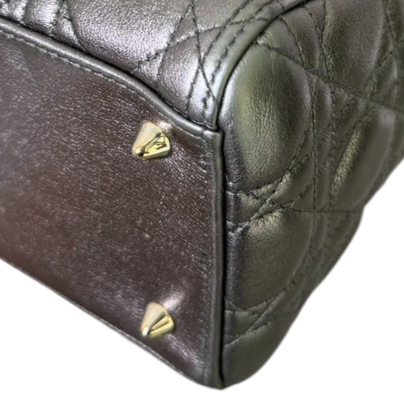 Lady Dior Medium Lambskin Metallic Grey GHW