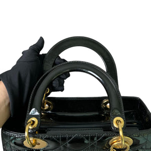 Lady Dior Medium Patent Leather Black GHW