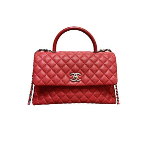 Coco Handle Flap Medium Caviar Quilted Red RHW