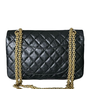 2.55 Reissue 225 Flap Aged Calfskin Quilted Black GHW