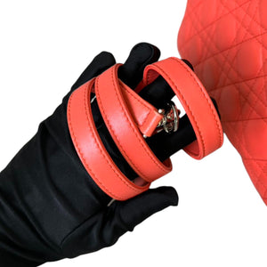 Lady Dior Medium Lambskin Cannage Coral SHW