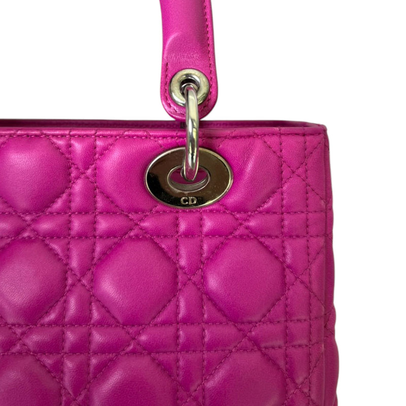 Lady Dior Medium Lambskin Cannage Purple GHW