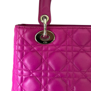 Lady Dior Medium Lambskin Cannage Purple GHW
