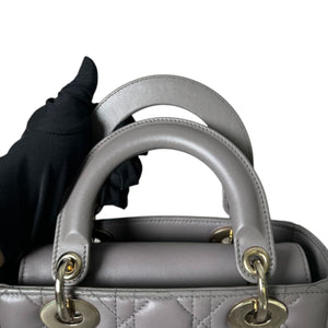ABCDior Lady Dior Small Lambskin Cannage Grey GHW