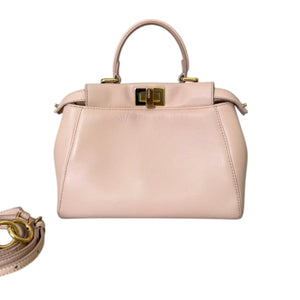 Peekaboo Iconic Satchel Mini Nappa Leather Nude GHW