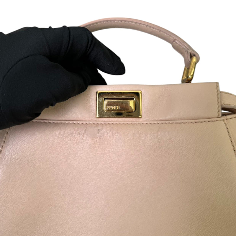 Peekaboo Iconic Satchel Mini Nappa Leather Nude GHW
