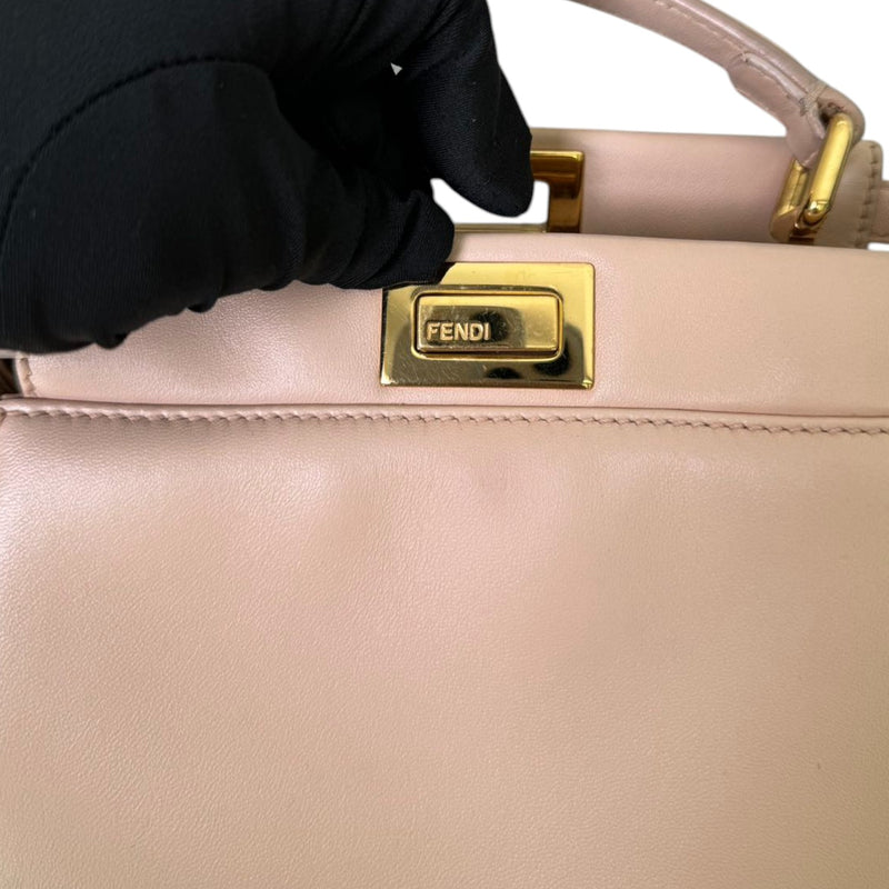 Peekaboo Iconic Satchel Mini Nappa Leather Nude GHW