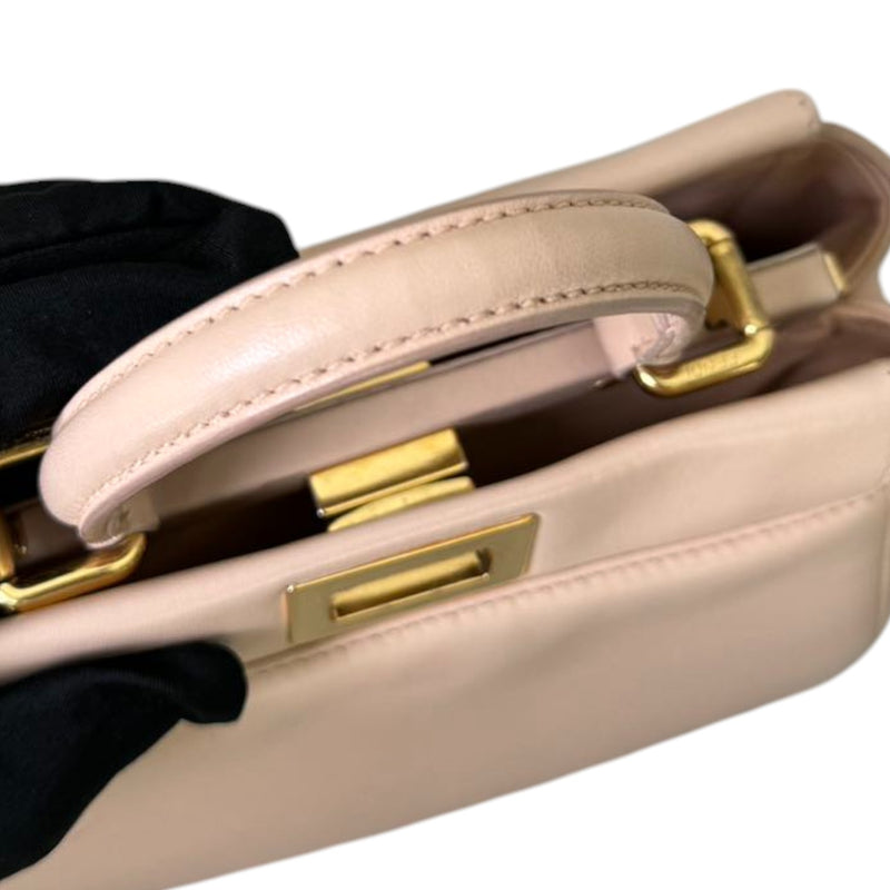 Peekaboo Iconic Satchel Mini Nappa Leather Nude GHW