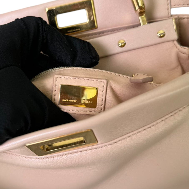 Peekaboo Iconic Satchel Mini Nappa Leather Nude GHW