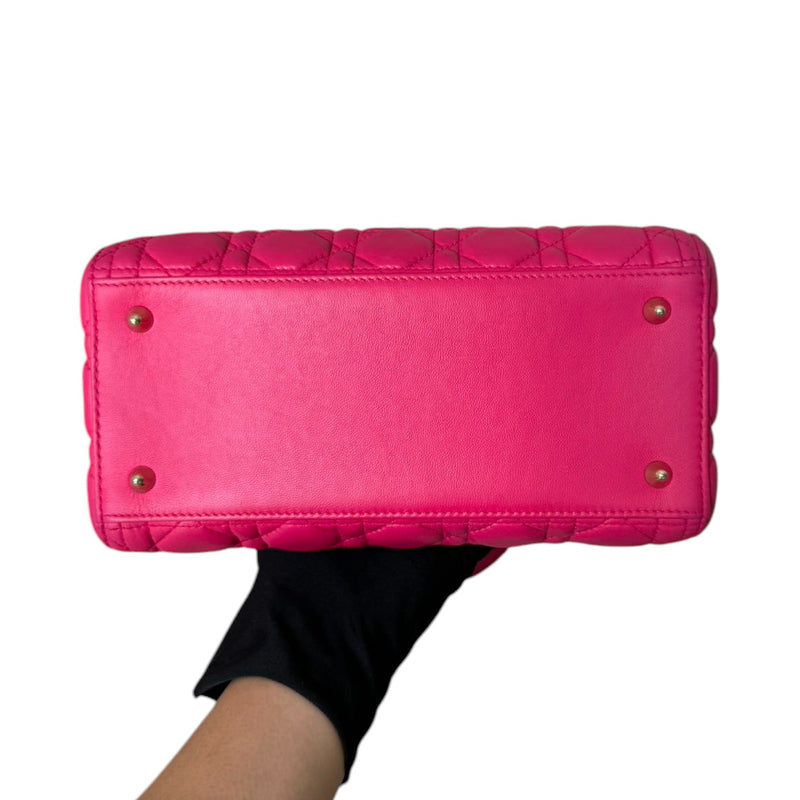 Lady Dior Medium Lambskin Quilted Pink GHW