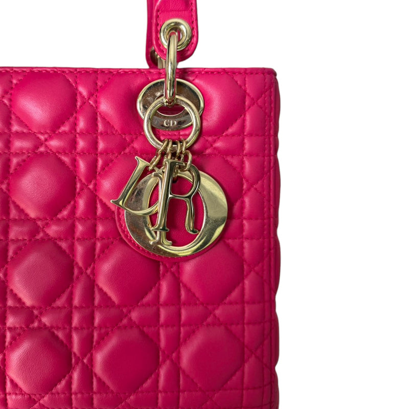 Lady Dior Medium Lambskin Quilted Pink GHW