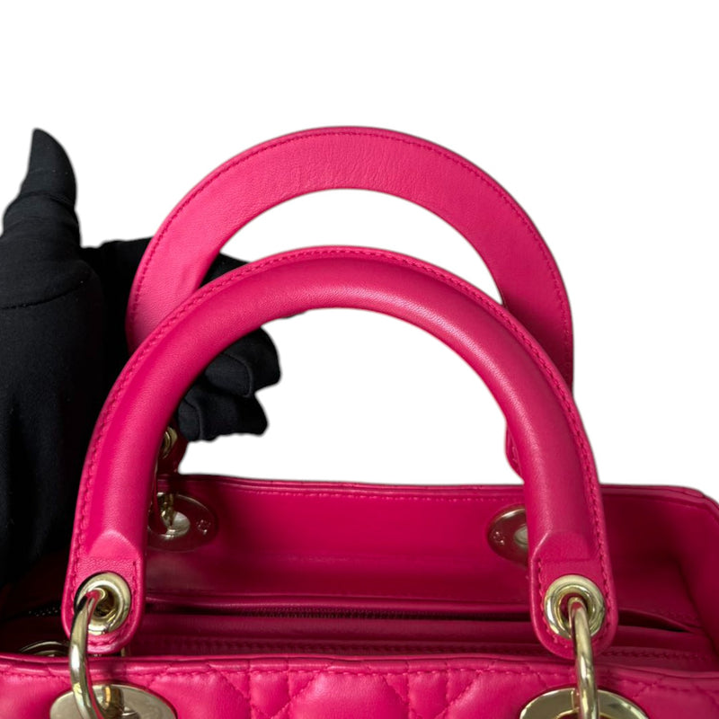 Lady Dior Medium Lambskin Quilted Pink GHW