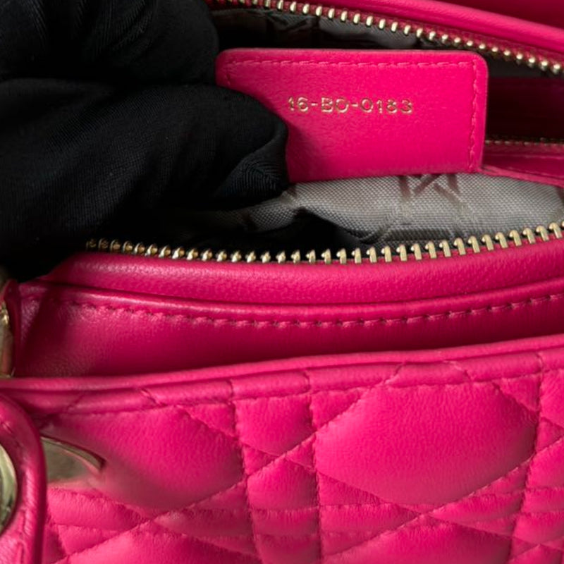Lady Dior Medium Lambskin Quilted Pink GHW