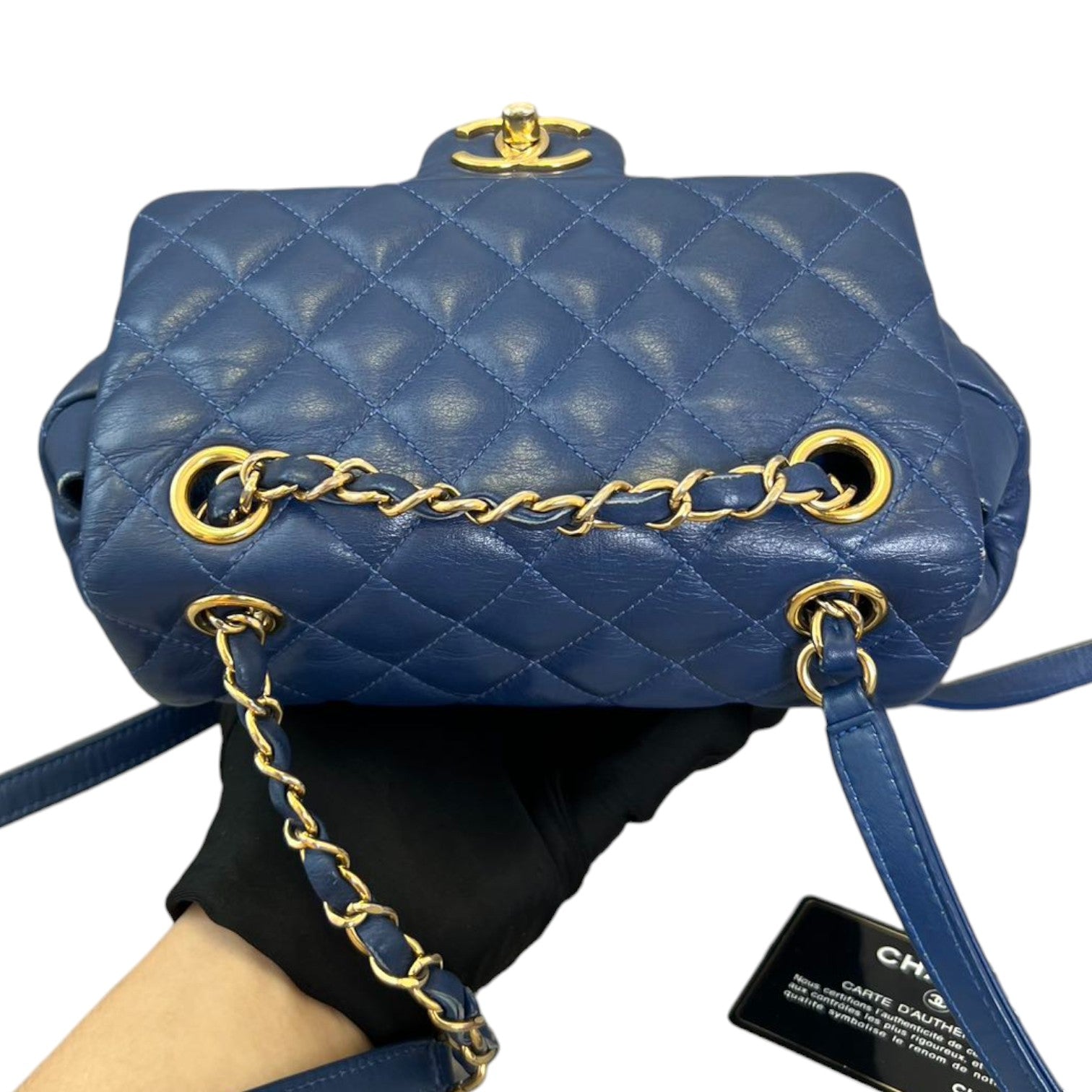 chanel urban spirit backpack mini size Chanel Urban Spirit Backpack Small Calfskin Quilted Blue GHW – Bag Religion