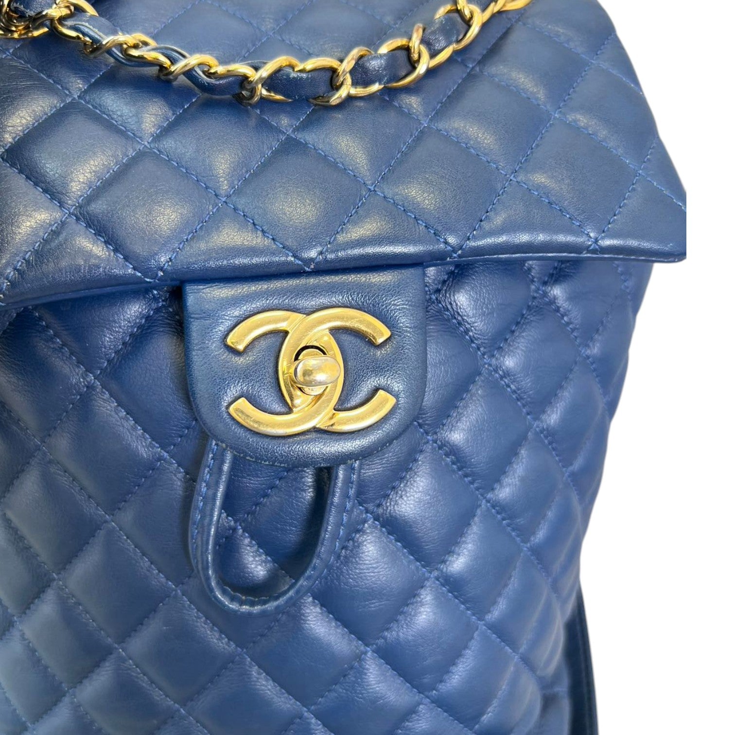 chanel urban spirit backpack mini size Chanel Urban Spirit Backpack Small Calfskin Quilted Blue GHW – Bag Religion