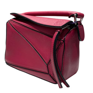 Puzzle Mini Shoulder Calfskin Quilted Red SHW