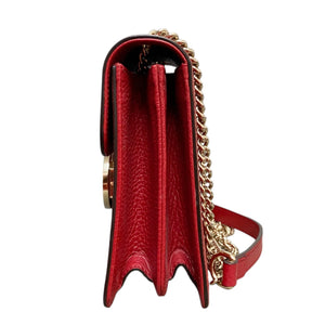 Interlocking G Shoulder Small Dollar Calfskin Red GHW