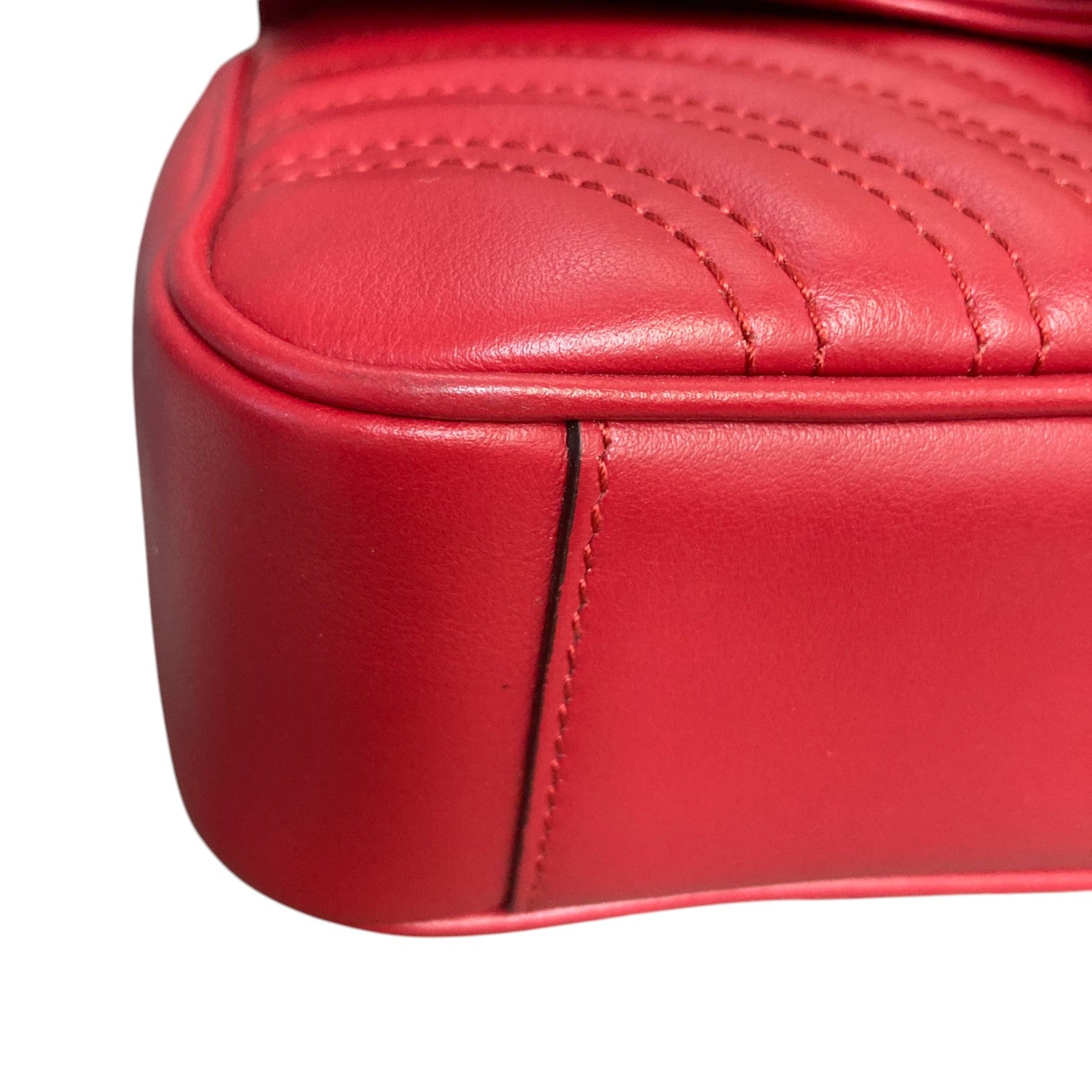Gucci GG Marmont Shoulder Small Calfskin Matelasse Red GHW – Bag