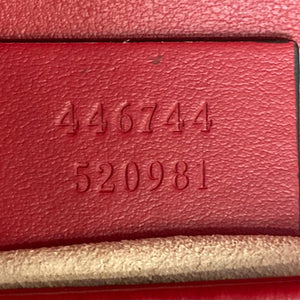 GG Marmont Shoulder Small Calfskin Matelasse Red GHW
