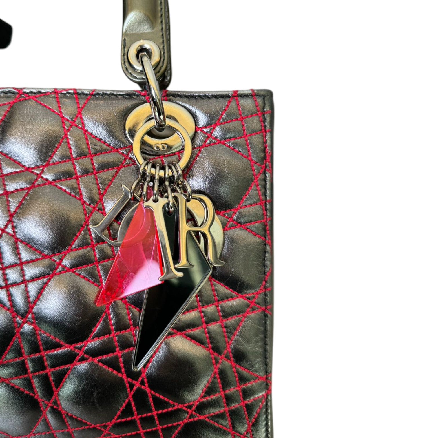 Christian Dior Anselm Reyle Lady Dior Medium Metallic Lambskin