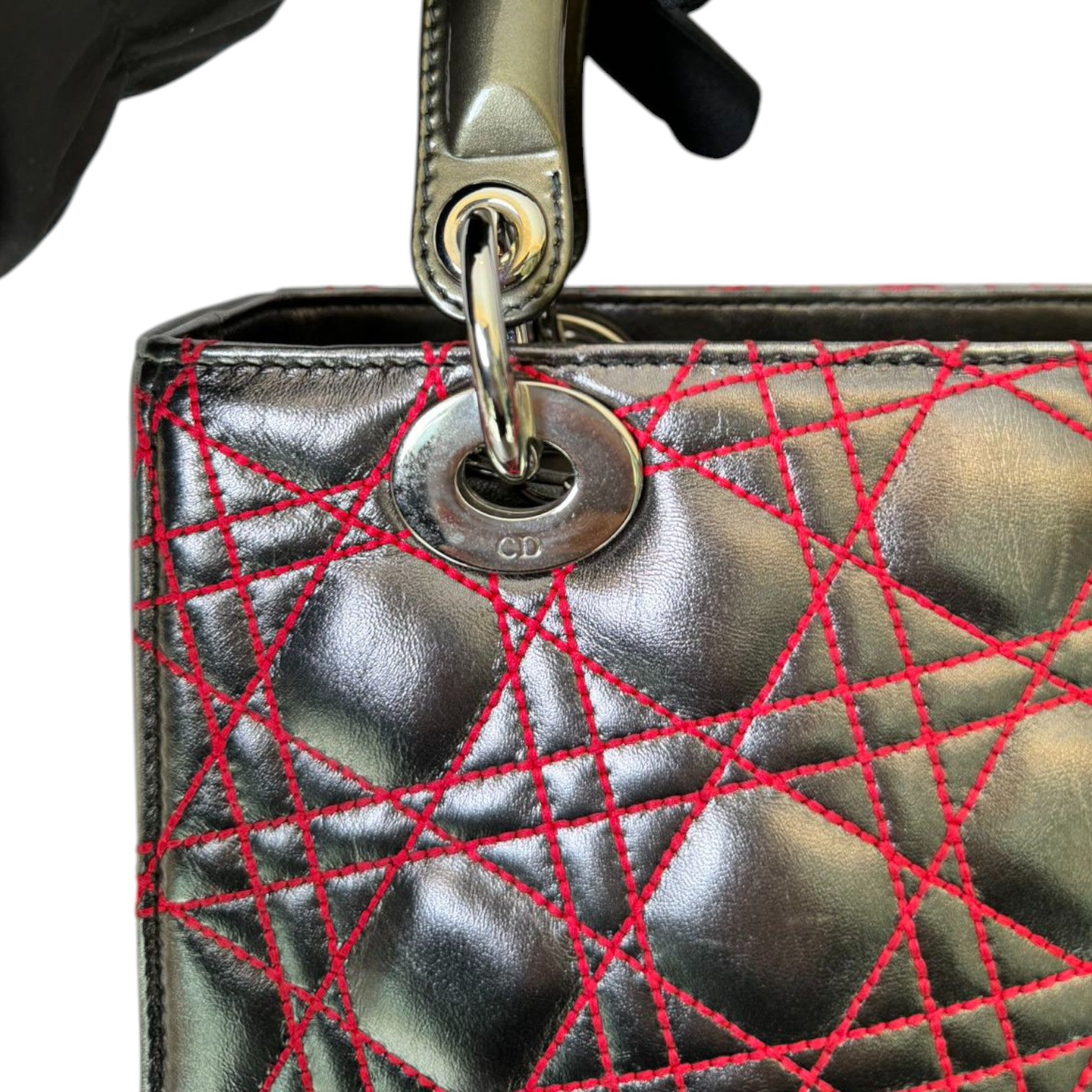 Christian Dior Anselm Reyle Lady Dior Medium Metallic Lambskin
