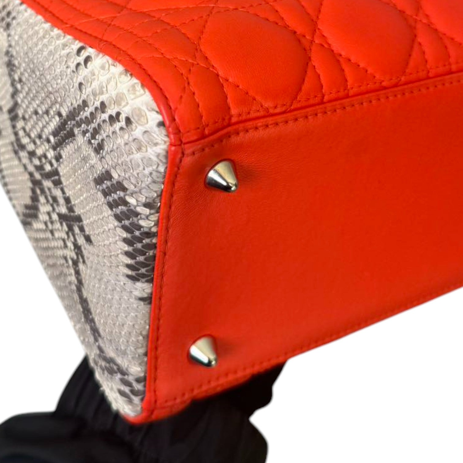 Christian Dior Lady Dior Medium Tri-Color Lambskin with Python