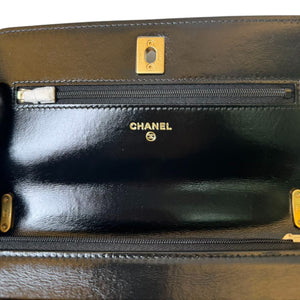 Wallet On Chain WOC Shiny Lambskin Black GHW
