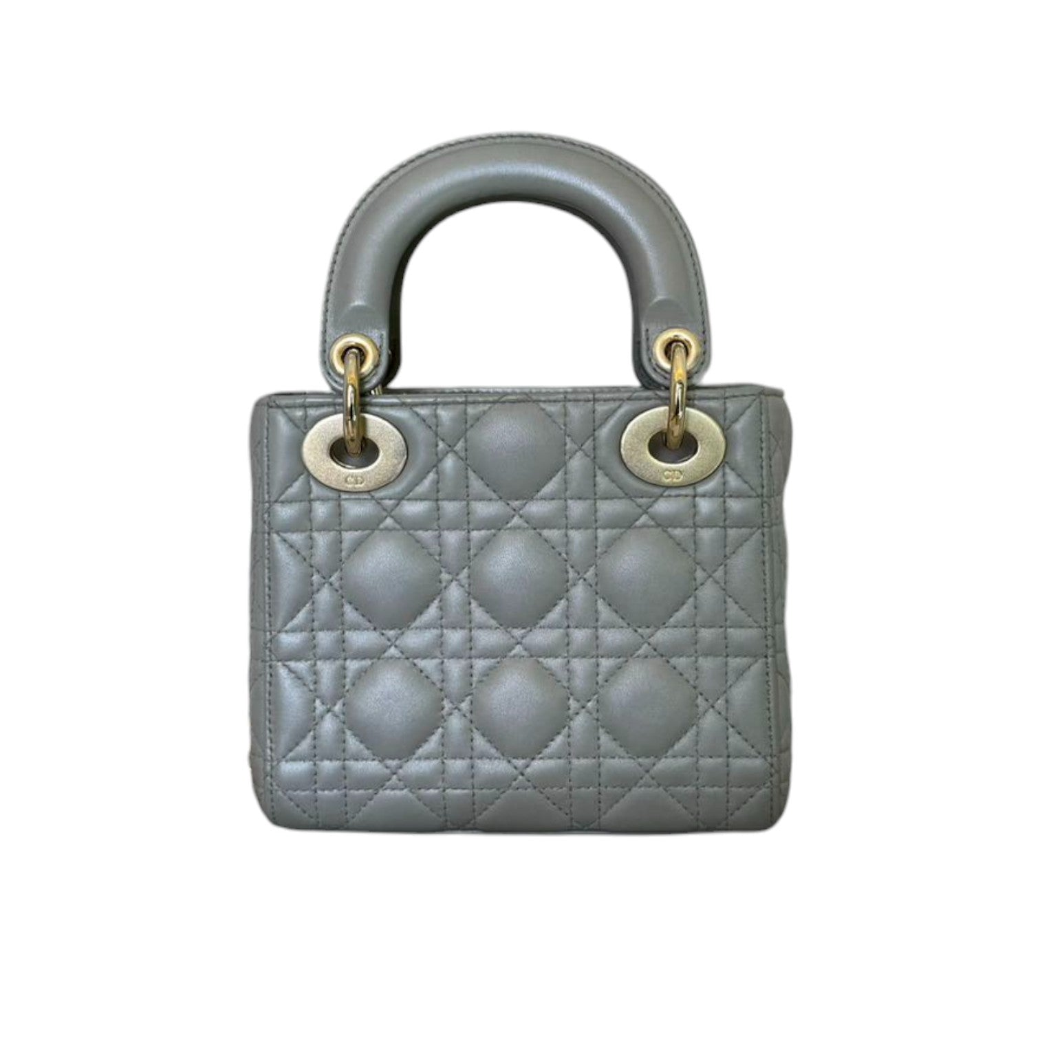 Christian Dior Lady Dior Mini Lambskin Quilted Grey GHW – Bag Religion
