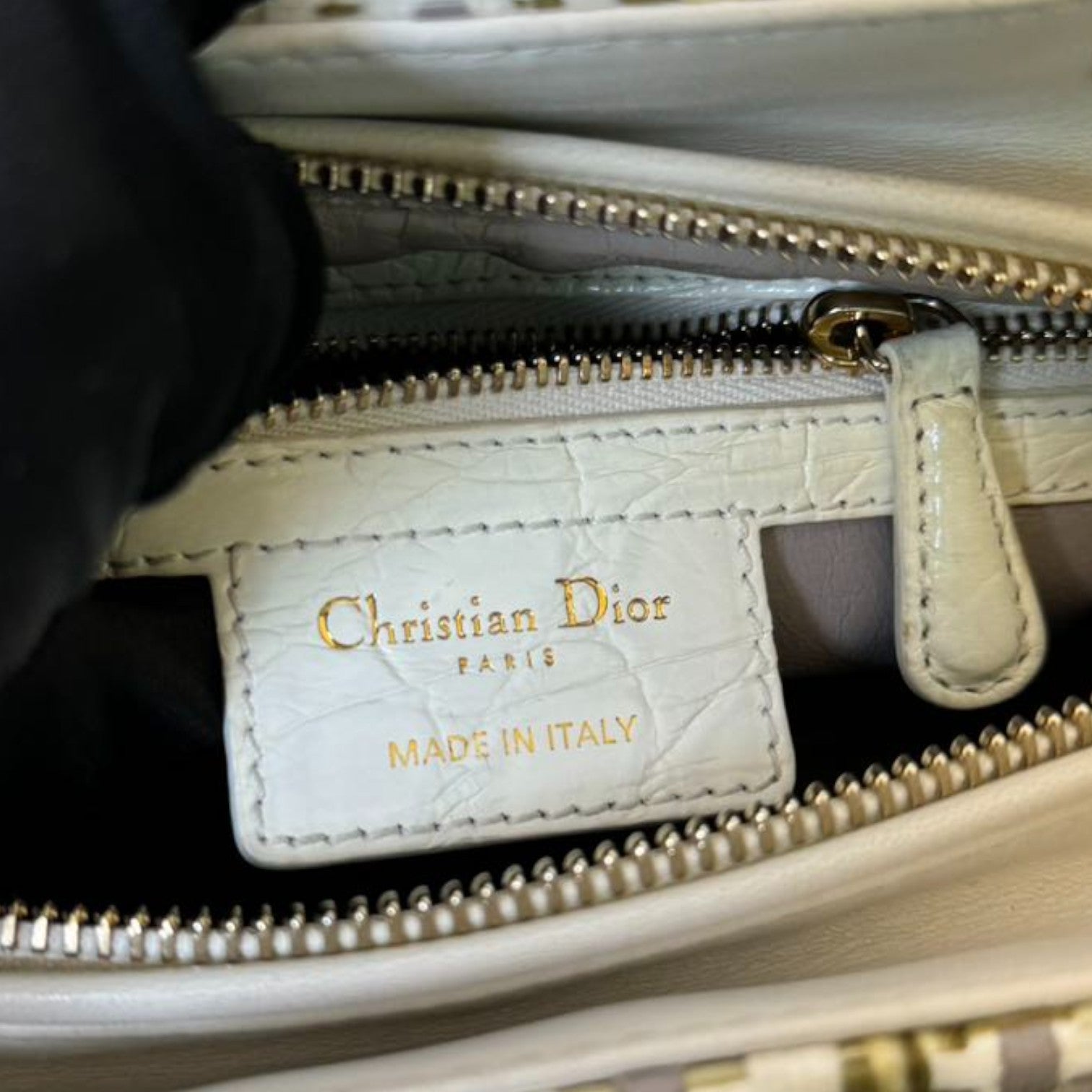 Christian Dior Lady Dior Medium Crocodile Raffia Yellow GHW – Bag