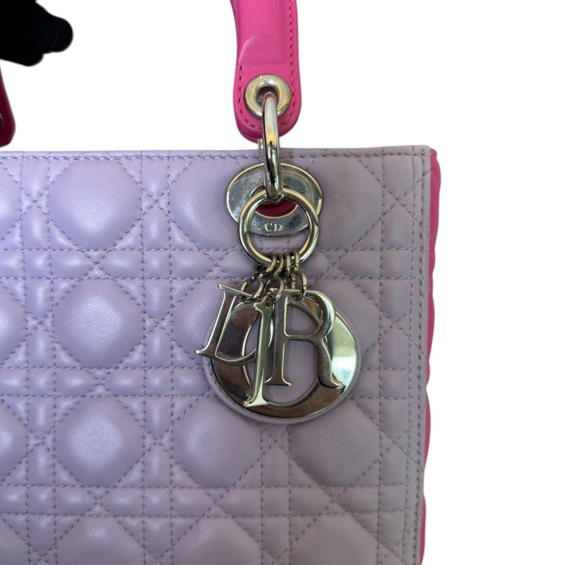 Christian Dior Lady Dior Bi-Color Medium Lambskin Pink