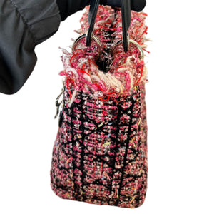 Lady Dior Medium Tweed Fringe Embroidered Multicolor SHW