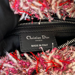 Lady Dior Medium Tweed Fringe Embroidered Multicolor SHW