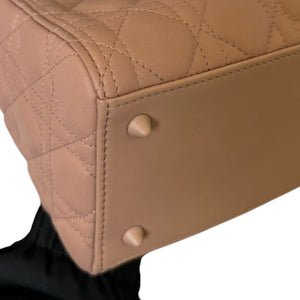 Lady Dior Medium Ultra Matte Calfskin Cannage Beige