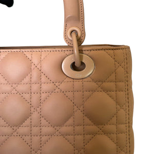 Lady Dior Medium Ultra Matte Calfskin Cannage Beige