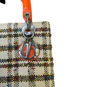 Lady Dior Medium Tweed Orange Multicolor SHW