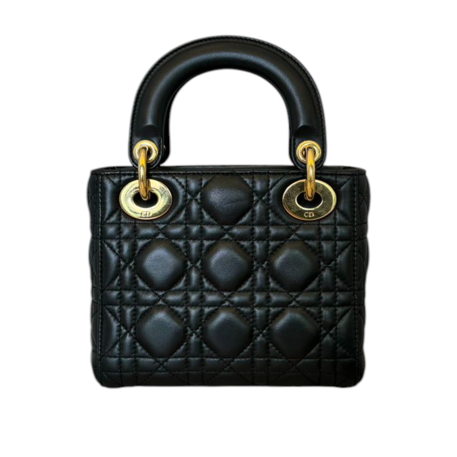 Lady Dior Bag Black Gold Christian Dior Lady Dior Mini Lambskin Cannage  Black GHW – Bag, image size:1512x1512