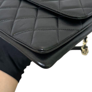 Trendy CC Flap Small Lambskin Quilted Black GHW
