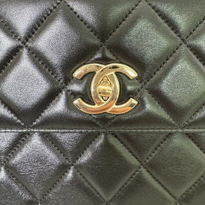 Trendy CC Flap Small Lambskin Quilted Black GHW
