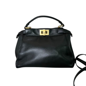 Peekaboo Iconic Satchel Mini Nappa Lambskin Leather Black GHW