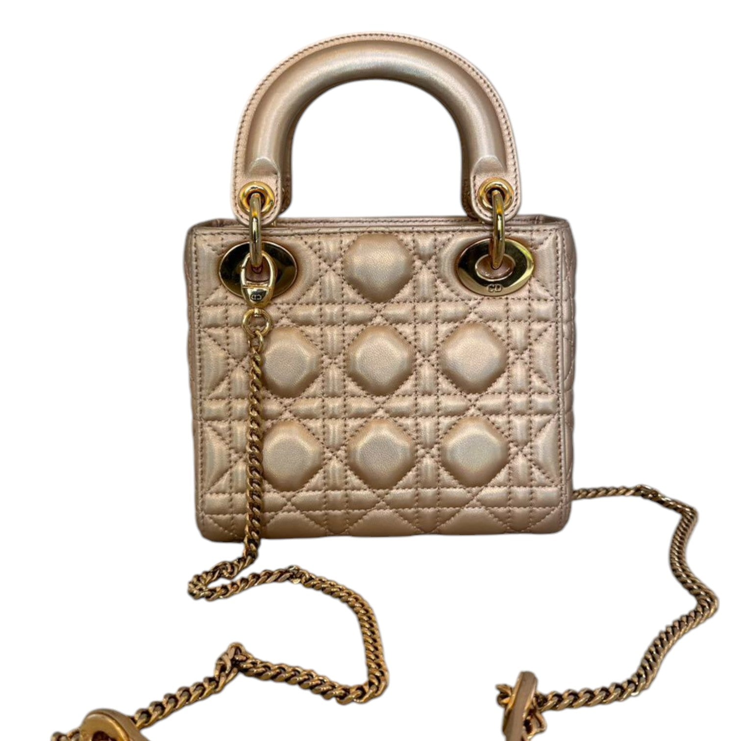Christian Dior Lady Dior Mini Lambskin Rose Gold GHW – Bag Religion