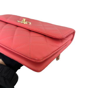 Trendy CC Flap Small Lambskin Quilted Pink GHW