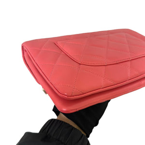 Trendy CC Flap Small Lambskin Quilted Pink GHW
