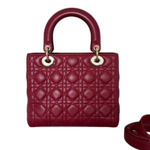 Lady Dior Medium Lambskin Red GHW