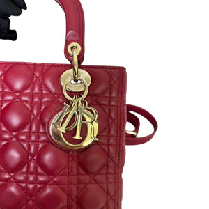 Lady Dior Medium Lambskin Red GHW