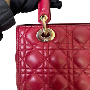 Lady Dior Medium Lambskin Red GHW