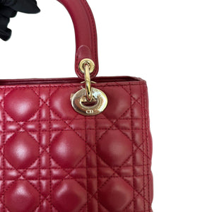 Lady Dior Medium Lambskin Red GHW