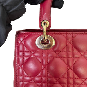Lady Dior Medium Lambskin Red GHW