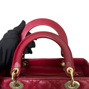 Lady Dior Medium Lambskin Red GHW